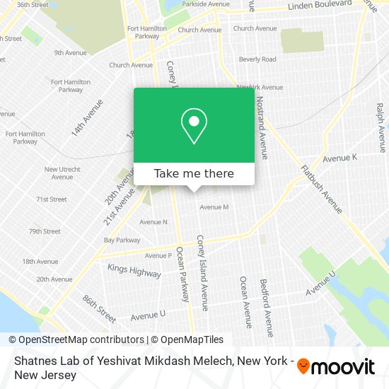 Mapa de Shatnes Lab of Yeshivat Mikdash Melech
