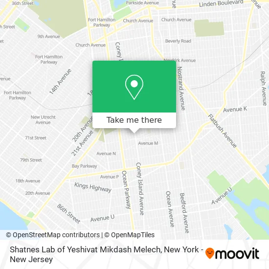 Mapa de Shatnes Lab of Yeshivat Mikdash Melech