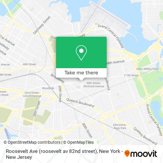 Roosevelt Ave (roosevelt av 82nd street) map
