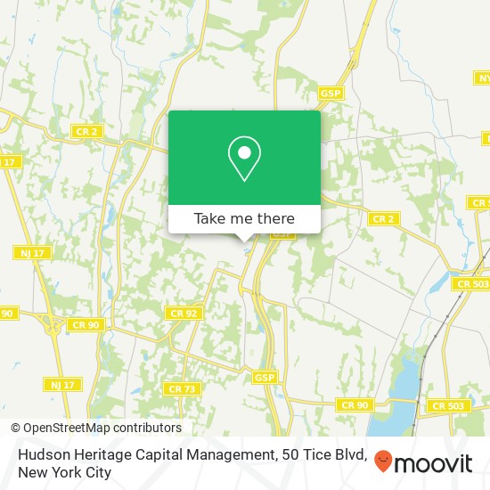 Hudson Heritage Capital Management, 50 Tice Blvd map