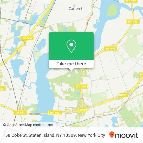 Mapa de 58 Coke St, Staten Island, NY 10309