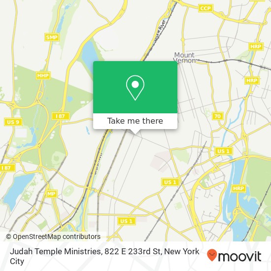 Judah Temple Ministries, 822 E 233rd St map