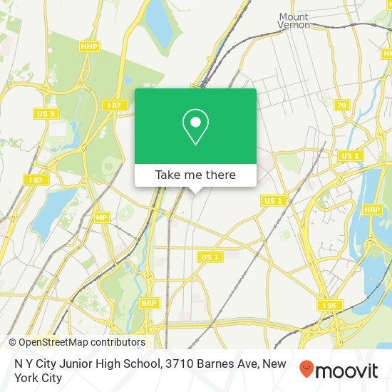 N Y City Junior High School, 3710 Barnes Ave map