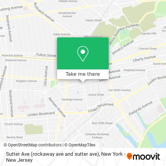 Mapa de Sutter Ave (rockaway ave and sutter ave)