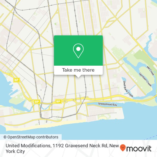 Mapa de United Modifications, 1192 Gravesend Neck Rd