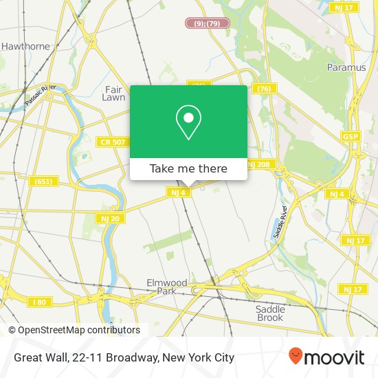 Mapa de Great Wall, 22-11 Broadway