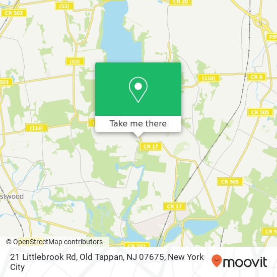 Mapa de 21 Littlebrook Rd, Old Tappan, NJ 07675