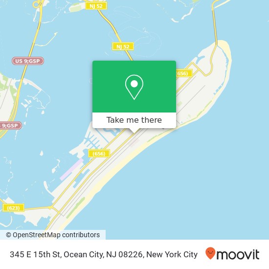 Mapa de 345 E 15th St, Ocean City, NJ 08226