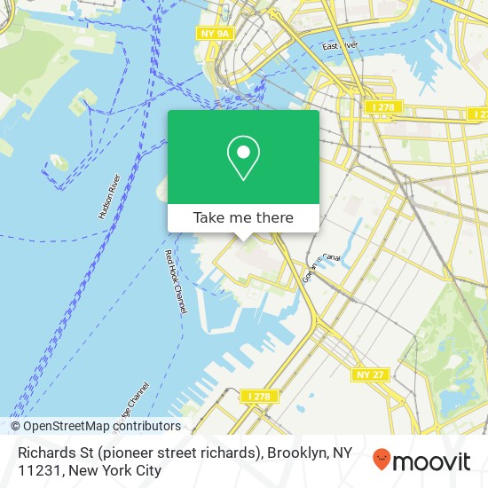 Mapa de Richards St (pioneer street richards), Brooklyn, NY 11231