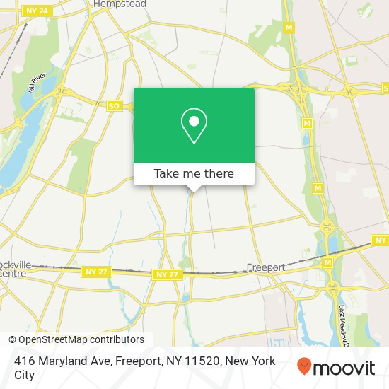 Mapa de 416 Maryland Ave, Freeport, NY 11520