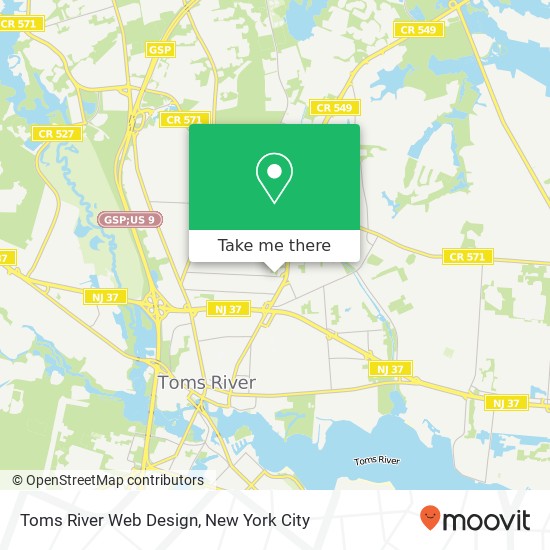 Toms River Web Design map