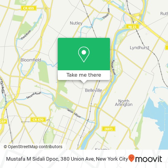 Mapa de Mustafa M Sidali Dpoc, 380 Union Ave