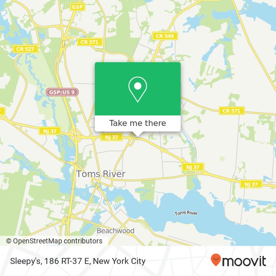 Sleepy's, 186 RT-37 E map