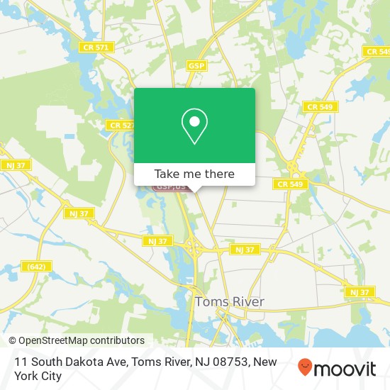 11 South Dakota Ave, Toms River, NJ 08753 map