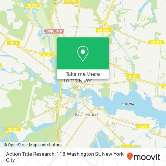 Mapa de Action Title Research, 118 Washington St