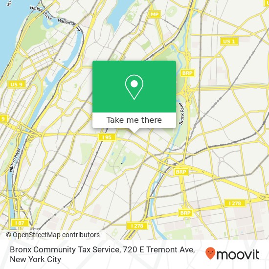 Bronx Community Tax Service, 720 E Tremont Ave map