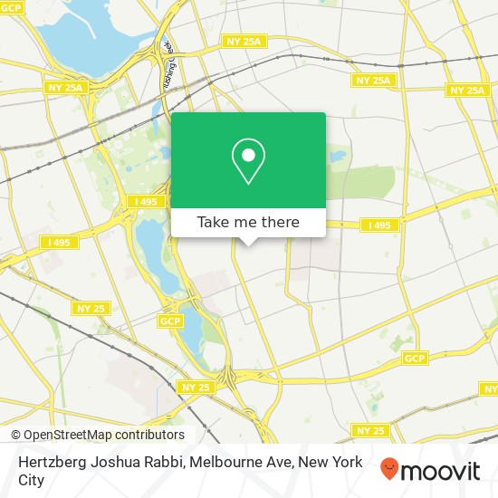 Hertzberg Joshua Rabbi, Melbourne Ave map