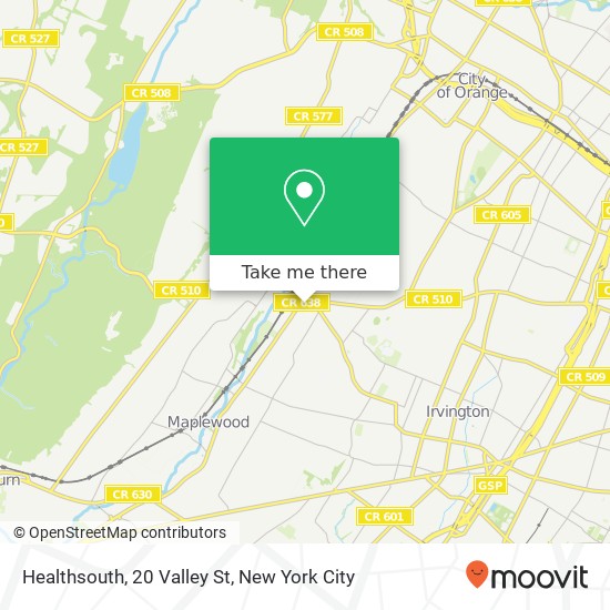 Mapa de Healthsouth, 20 Valley St