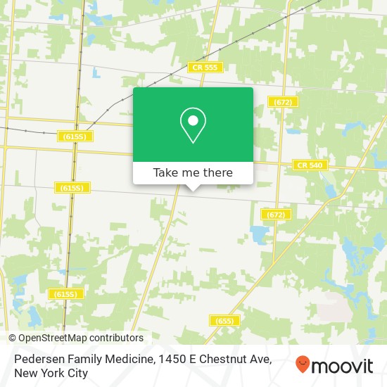 Mapa de Pedersen Family Medicine, 1450 E Chestnut Ave