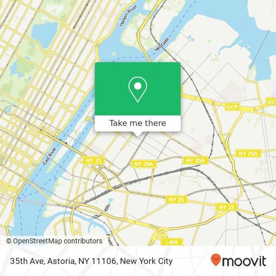 Mapa de 35th Ave, Astoria, NY 11106