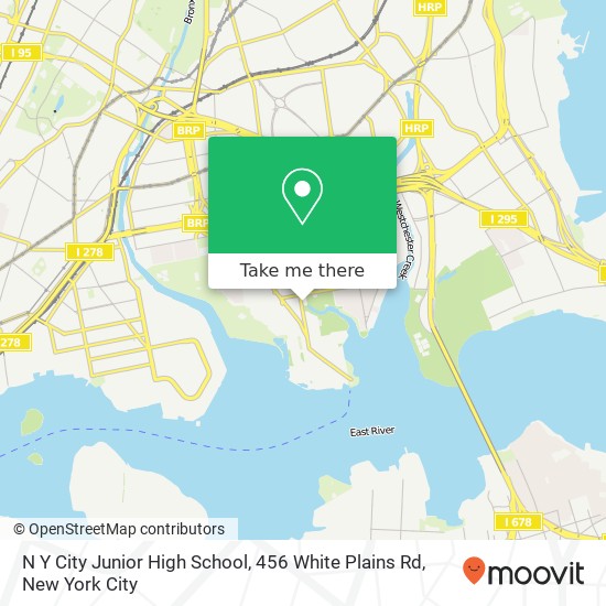 N Y City Junior High School, 456 White Plains Rd map