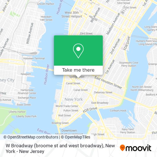 Mapa de W Broadway (broome st and west broadway)