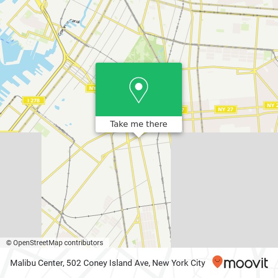Mapa de Malibu Center, 502 Coney Island Ave