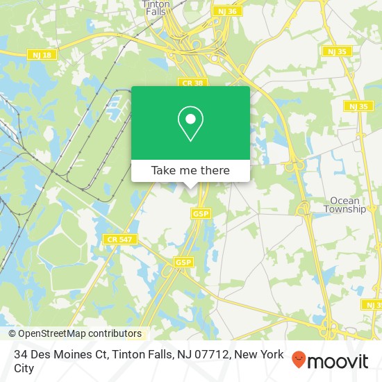 34 Des Moines Ct, Tinton Falls, NJ 07712 map