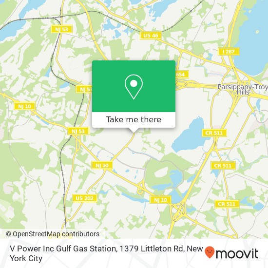 Mapa de V Power Inc Gulf Gas Station, 1379 Littleton Rd