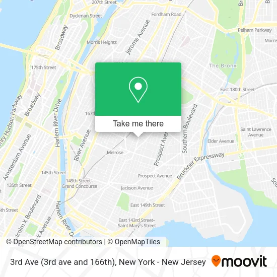 Mapa de 3rd Ave (3rd ave and 166th)
