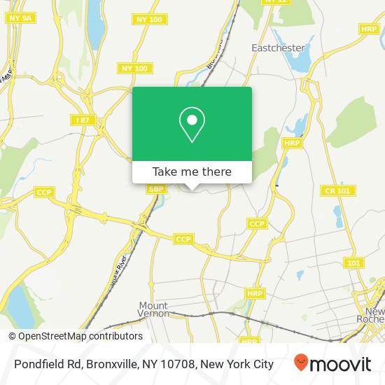 Mapa de Pondfield Rd, Bronxville, NY 10708