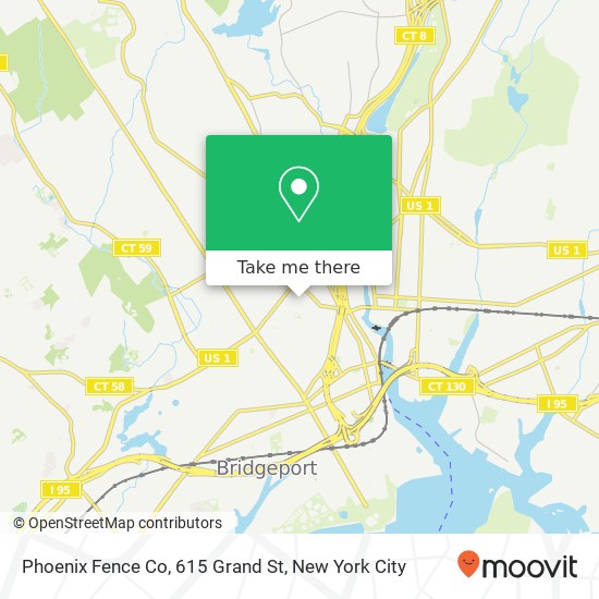 Mapa de Phoenix Fence Co, 615 Grand St