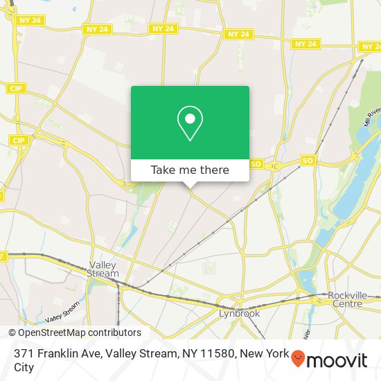 Mapa de 371 Franklin Ave, Valley Stream, NY 11580