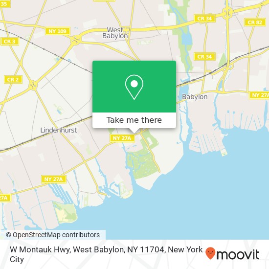 Mapa de W Montauk Hwy, West Babylon, NY 11704