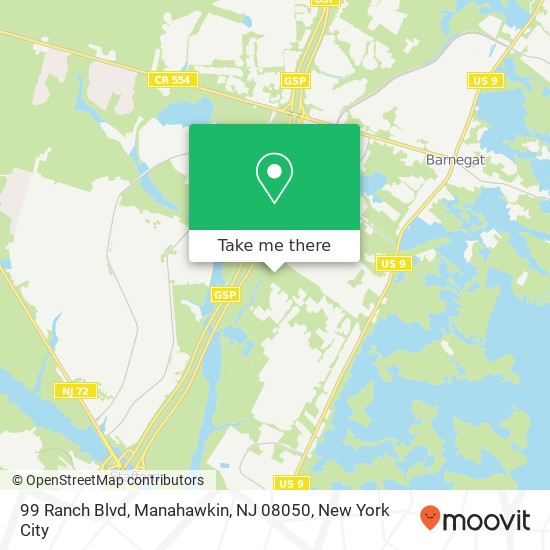 Mapa de 99 Ranch Blvd, Manahawkin, NJ 08050