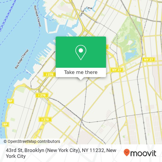 Mapa de 43rd St, Brooklyn (New York City), NY 11232