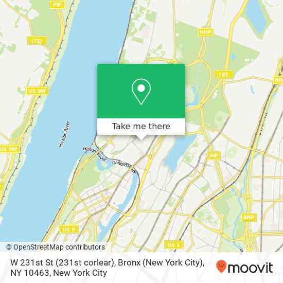 Mapa de W 231st St (231st corlear), Bronx (New York City), NY 10463