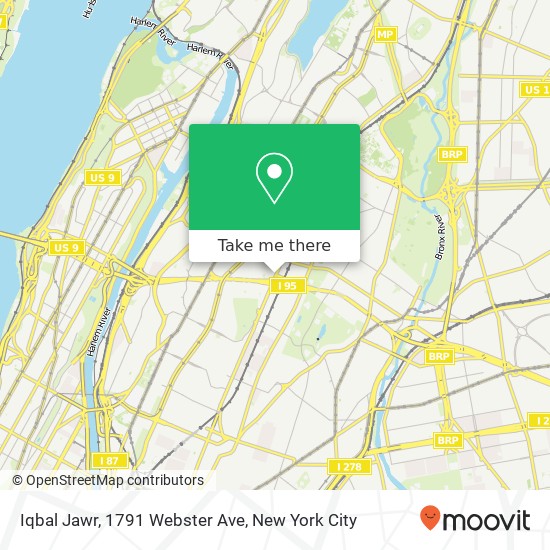 Mapa de Iqbal Jawr, 1791 Webster Ave