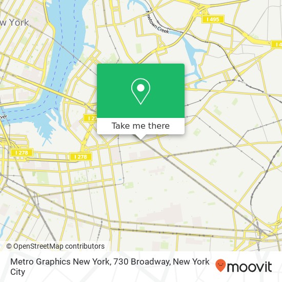 Mapa de Metro Graphics New York, 730 Broadway