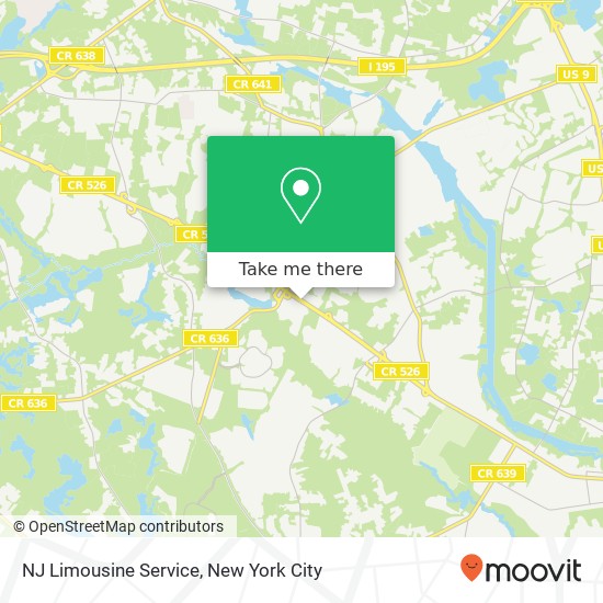 Mapa de NJ Limousine Service