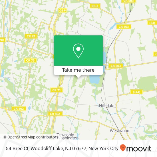 Mapa de 54 Bree Ct, Woodcliff Lake, NJ 07677