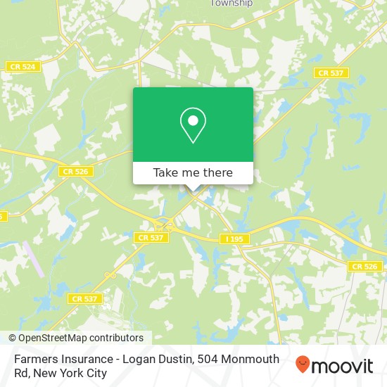 Mapa de Farmers Insurance - Logan Dustin, 504 Monmouth Rd