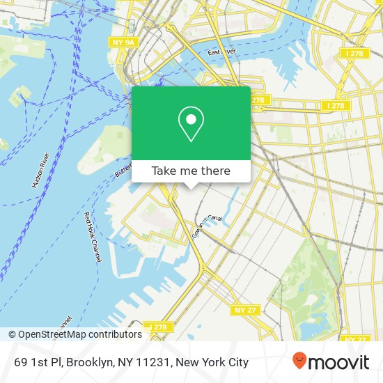 Mapa de 69 1st Pl, Brooklyn, NY 11231