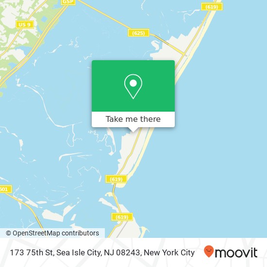 Mapa de 173 75th St, Sea Isle City, NJ 08243