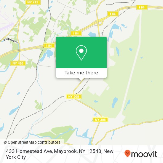 Mapa de 433 Homestead Ave, Maybrook, NY 12543