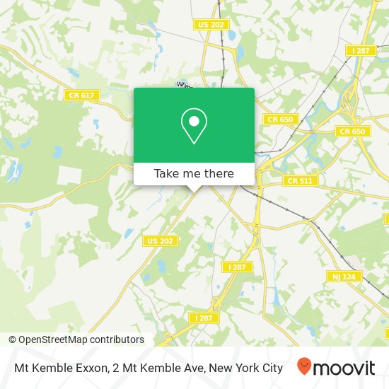 Mapa de Mt Kemble Exxon, 2 Mt Kemble Ave