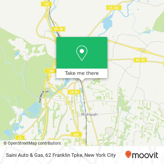 Mapa de Saini Auto & Gas, 62 Franklin Tpke