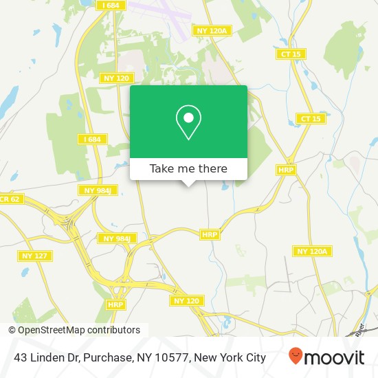 Mapa de 43 Linden Dr, Purchase, NY 10577