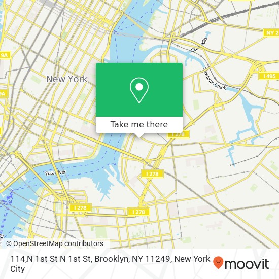 Mapa de 114,N 1st St N 1st St, Brooklyn, NY 11249