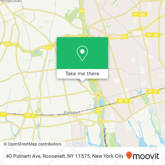 Mapa de 40 Putnam Ave, Roosevelt, NY 11575
